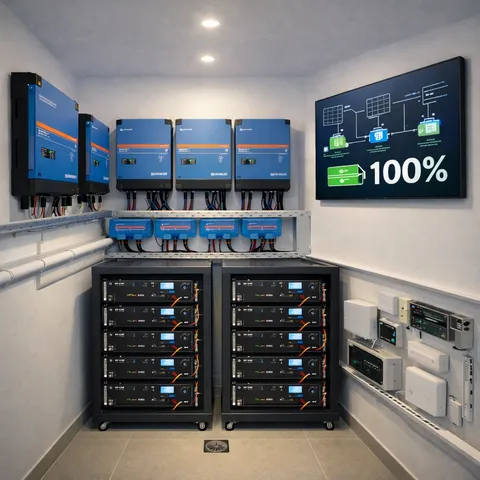 Home energy backup system with batteries