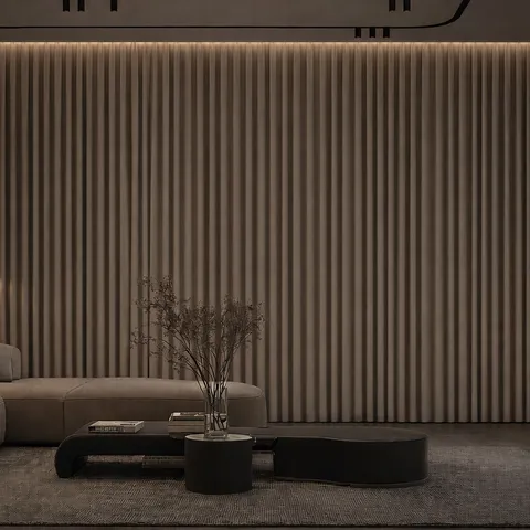 Motorised curtains closed