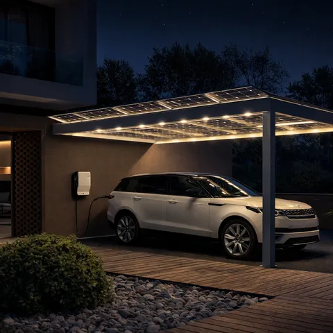 Carport with EV charger off